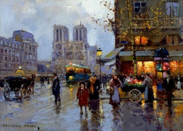 EC place saint michel notre dame 1 Parisian Oil Paintings